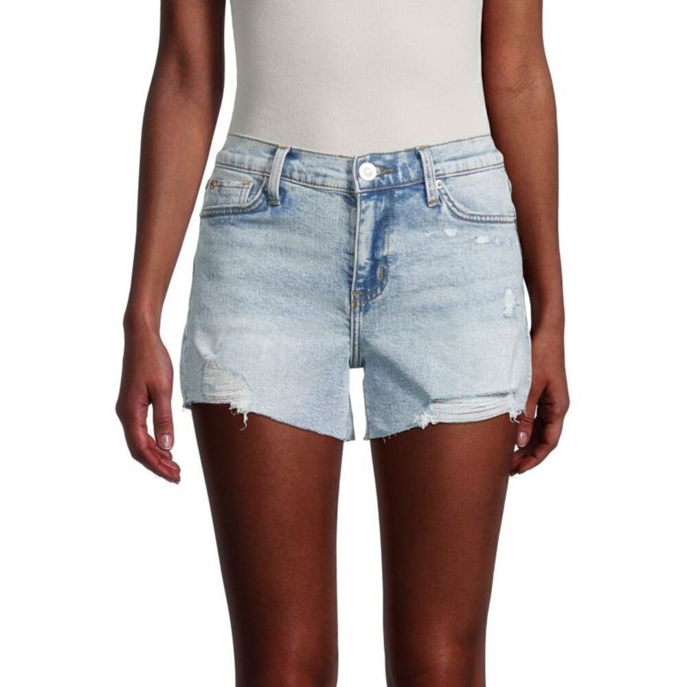 Hudson Gracie Alexandria Shorts Mid Rise Distressed Ripped Cutoff Denim NWOT 32